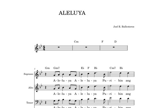 Aleluya Sheetmusic