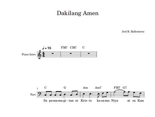 Doksolohiya / Dakilang Amen Sheetmusic