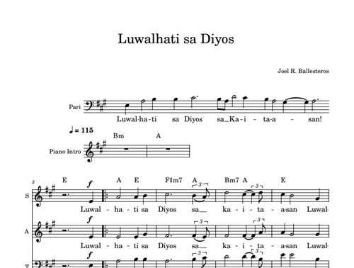 Luwalhati sa Diyos Sheetmusic