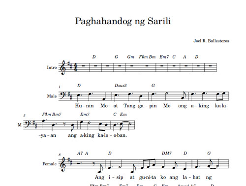 Paghahandog ng Sarili :: Opertoryo Sheetmusic