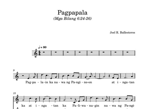 Pagpapala :: Pagpapala Sheetmusic