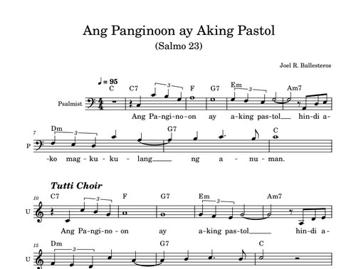 Ang Panginoon ang aking Pastol :: Salmo Sheetmusic