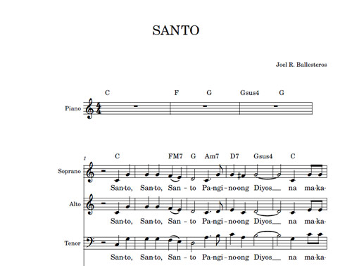 Santo Sheetmusic